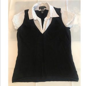 Cable and Gauge Black & White Sweater Top - Small